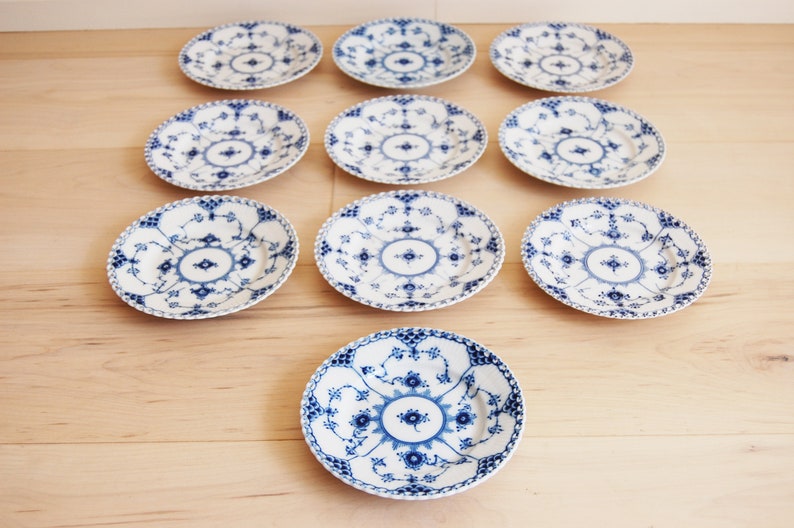 Royal Copenhagen Blue Fluted Full Lace Bread and Butter Plate Made in Denmark, 615/1088 image 5