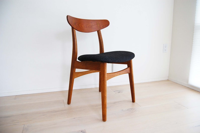 Danish Modern Hans J Wegner Teak and Oak Chair Ch30 Carl Hansen and Son Made in Denmark image 9