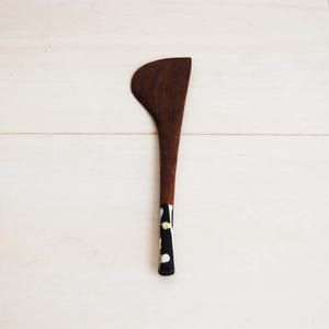 Vintage Solid Teak Curved Spreader Cutlery with Cow Bone Handle
