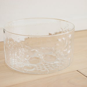 Scandinavian Modern Nuutajarvi Flora 6 inch Glass Serving Bowl Oiva Toikka Made in Finland image 2