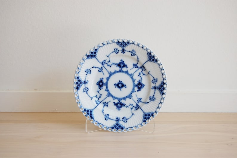 Royal Copenhagen Blue Fluted Full Lace Bread and Butter Plate Made in Denmark, 615/1088 image 1