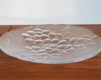 Scandinavian Modern Kosta-Boda "Grape" Large Serving Round Platter Ann Warff Made in Sweden