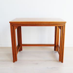 Danish Modern Solid Teak Nesting Tables Peter Hvidt and Orla Molgaard Nielsen France and Deverkosen Made in Denmark image 4