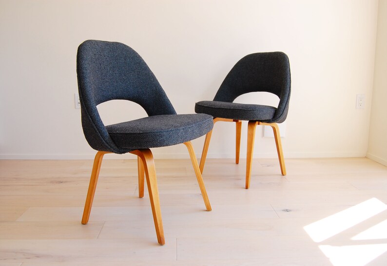 Early Knoll Eero Saarinen Armless Executive Chair with Bentwood Legs Mid Century Modern image 7