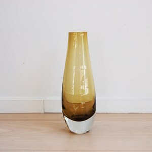 Vintage Amber Murano Glass Tall Vase Hand Blown image 7