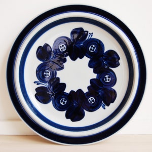 Scandinavian Modern Arabia Finland Anemone Stoneware 13&quot; Large Serving Platter Ulla Procope