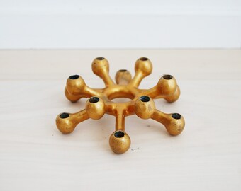 Scandinavian Modern Dansk Designs Gold Color Spider Candle Holder