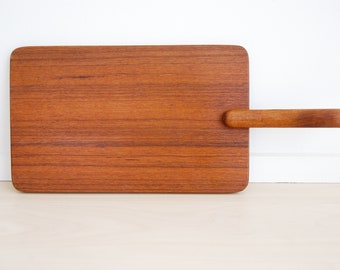 Danish Modern ESA Teak Rectangular Cheese Platter/ Serving Board Tray With Handle Made in Denmark