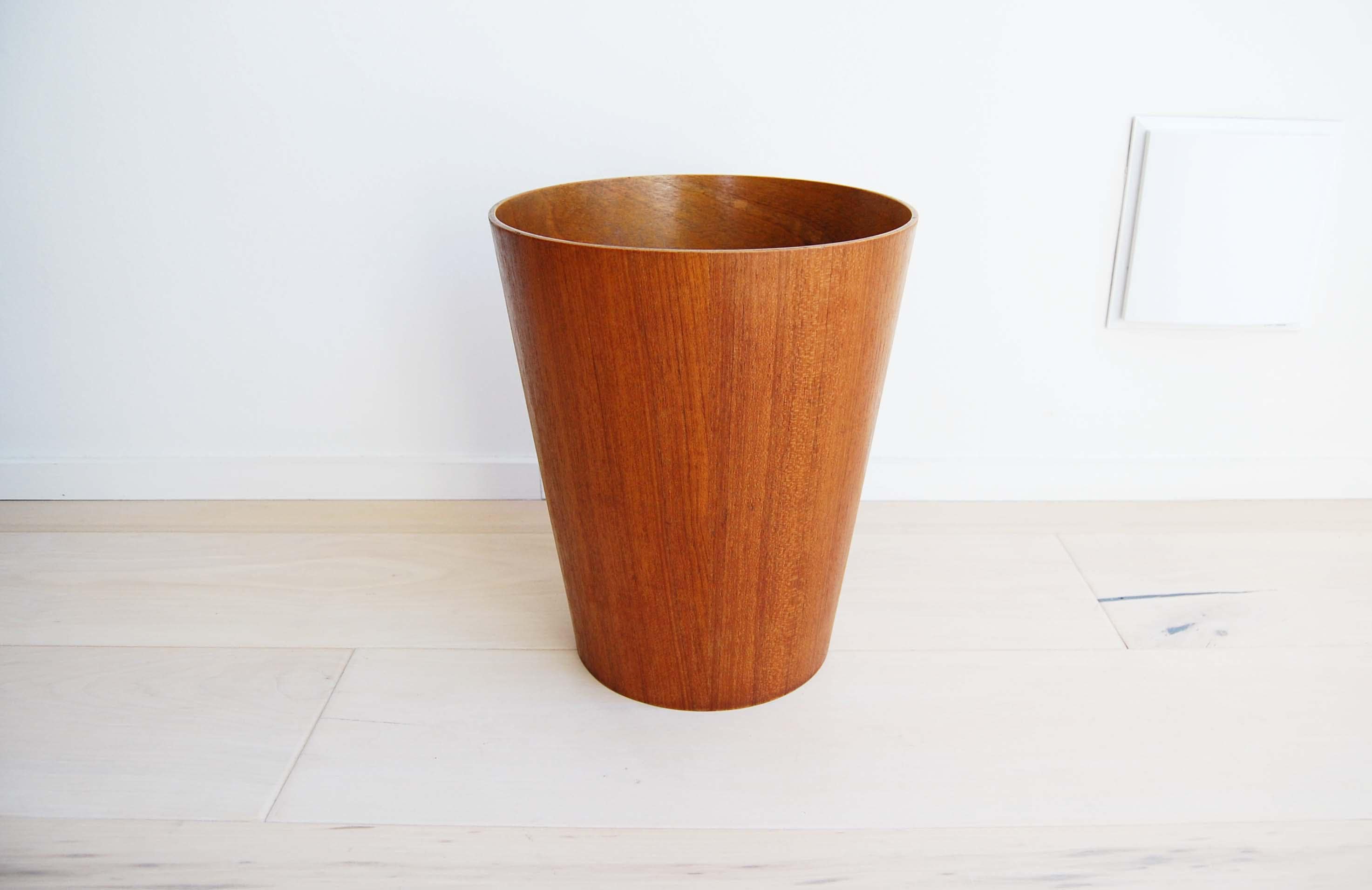 Teak Trash Can - Etsy