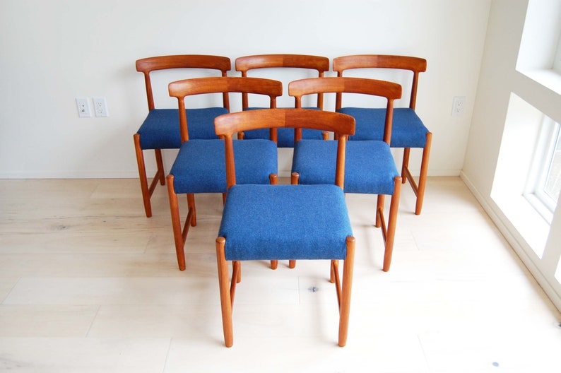 Set of 6 Scandinavian Mid Century Modern Ingmar Relling for Vestlandske Teak Dining Chairs Model 60 Made in Norway image 1