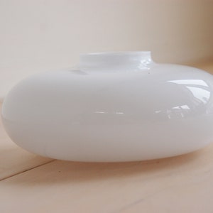 Vintage Modern White Cased Glass Round Flower Vase Bergdala Sweden image 3