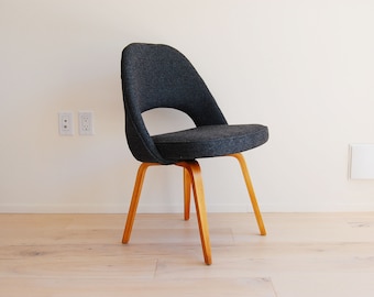 Early Knoll Eero Saarinen Armless Executive Chair with Bentwood Legs Mid Century Modern