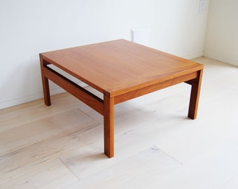 Danish Modern Ole Gjerlov Knudsen and Torben Lind Solid Teak Low Coffee Table France and Son