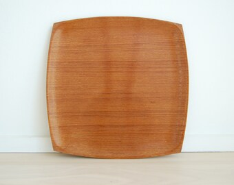 Mid Century Modern 12 inch Square Teak Tray