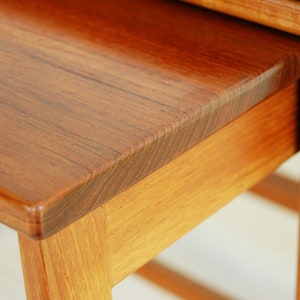 Danish Modern Solid Teak Nesting Tables Peter Hvidt and Orla Molgaard Nielsen France and Deverkosen Made in Denmark image 8