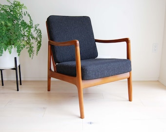 Mid-century Rare Danish Teak Rocking Chair/ Easy Chair by Ole