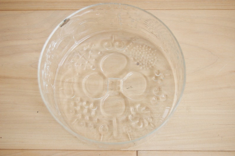 Scandinavian Modern Nuutajarvi Flora 6 inch Glass Serving Bowl Oiva Toikka Made in Finland image 5