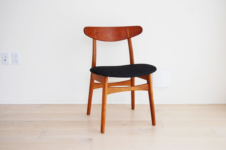 Danish Modern Hans J Wegner Teak and Oak Chair Ch30 Carl Hansen and Son Made in Denmark image 1