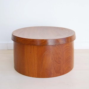 Dansk Staved Teak Round Ice Bucket Jens Quistgaard Made in Demanrk Scandinavian Modern