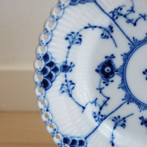 Royal Copenhagen Blue Fluted Full Lace Bread and Butter Plate Made in Denmark, 615/1088 image 2