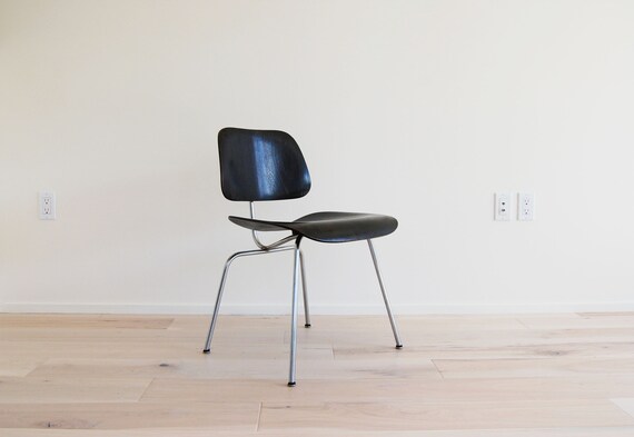 Mid Century Modern 1st Generation Dcm Dining Chair In Black Etsy