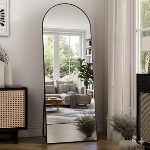 Aluminum floor mirror, available in two colors, elegant and luxurious, perfect for decoration