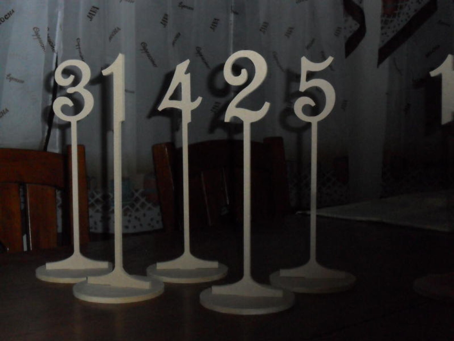 Table Numbers 10 1/4 Tall 3 numbers with base Set Etsy