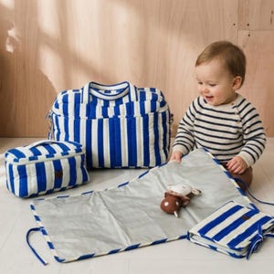 Handcrafted Quilted Combo | Diaper Bag, Vanity Pouch, Changing Mat & Book Cover | Baby Shower Gift