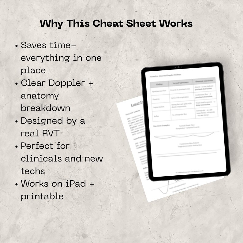 Rvt Study Material Lower Extremity Venous Cheat Sheet | Vascular Ultrasound Study Guide ...