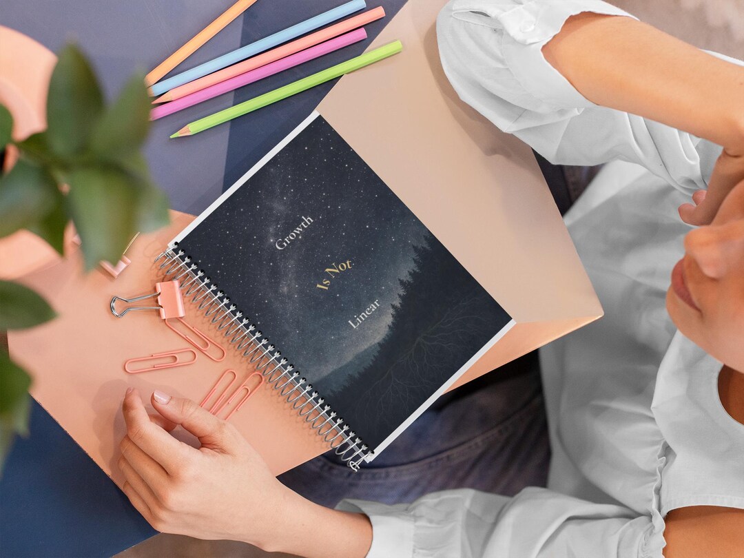 Growth is Not Linear Spiral Notebook | Ruled Journal, Starry Night ...