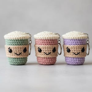 Crochet Coffee Cup Keychain Pattern | Amigurumi To Go Cup (Digital Download