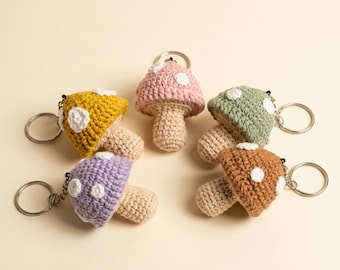 Crochet Mushroom Keychain Pattern PDF, Amigurumi Mushroom Bag Charm, Cute Mushroom Crochet Pattern
