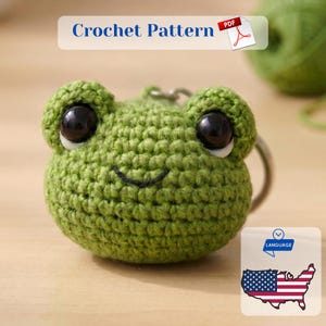 Crochet Frog Keychain Pattern – Amigurumi Tutorial for Beginners (Digital Download)