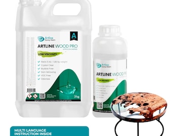 Wood PRO Deep Pour Kit – 3 kg Resin + 1kg Hardener for Tables & Large Castings up to 6 cm, Artline Epoxy Resin