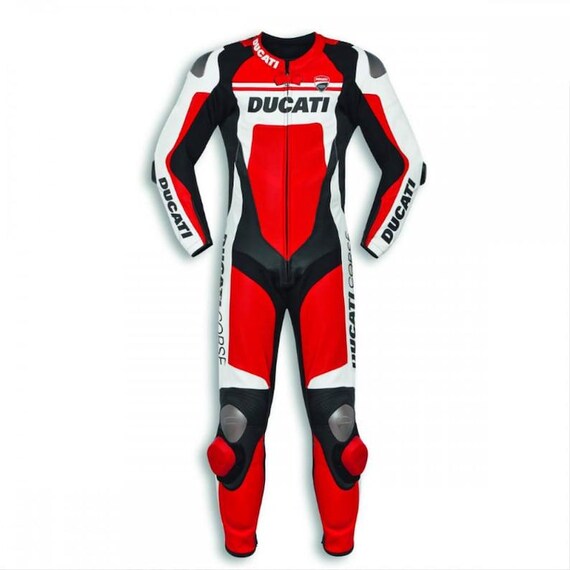 Ducati Black one piece motorbike leather racing suit