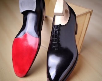 Christian Louboutin Dandelion Herren Schwarz Leder Loafers - Handgefertigte Schuhe mit Roter Sohle