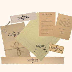Meadow & Hive Essential Wrap Kit – 3 Beeswax Wraps (S/M/L) | Handmade, Compostable, Plastic-Free