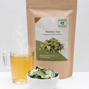 Biologische pandanbladthee (Pandanus amaryllifolius) – geurige Thaise kruidenthee, zoete groene infusie