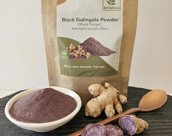 Black Ginger Powder – Black Galangal Root (Kaempferia Parviflora) – Krachai Dum, Thai Ginseng