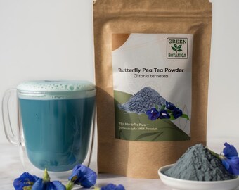 Butterfly Pea Flower Powder – Blue Matcha for Latte, Baking & Natural Food Coloring – Clitoria ternatea, Thai Botanical