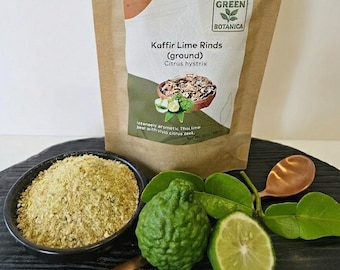 Kaffir Lime Peel Powder – Ground Makrut Lime Rind for Thai Curry Paste, Tom Yum & Marinades