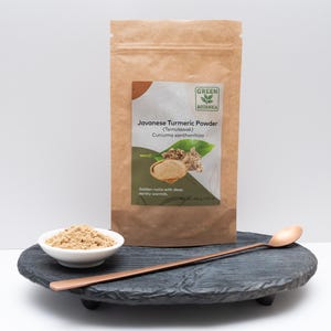 Javanesiskt gurkmejarotpulver – Curcuma Xanthorrhiza (Temulawak) – Gyllene indonesisk krydda och smoothiesuperfood – örtingrediens