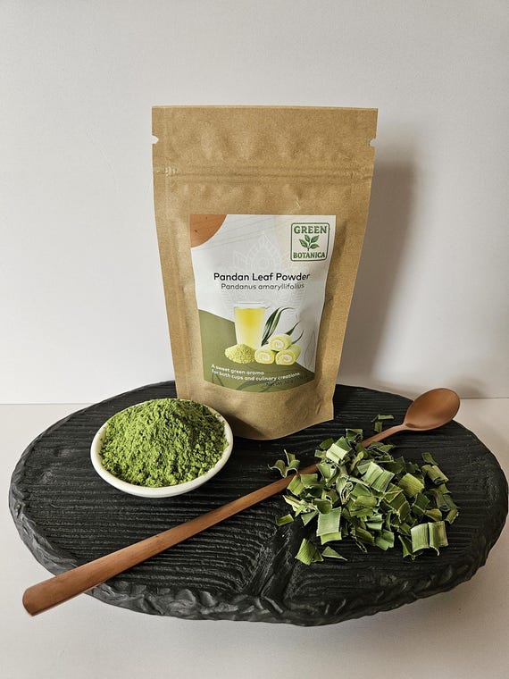 Organic Pandan Leaf Powder – Dried Pandanus amaryllifolius from Thailand – Natural Green Colour for Latte, Baking & Rice