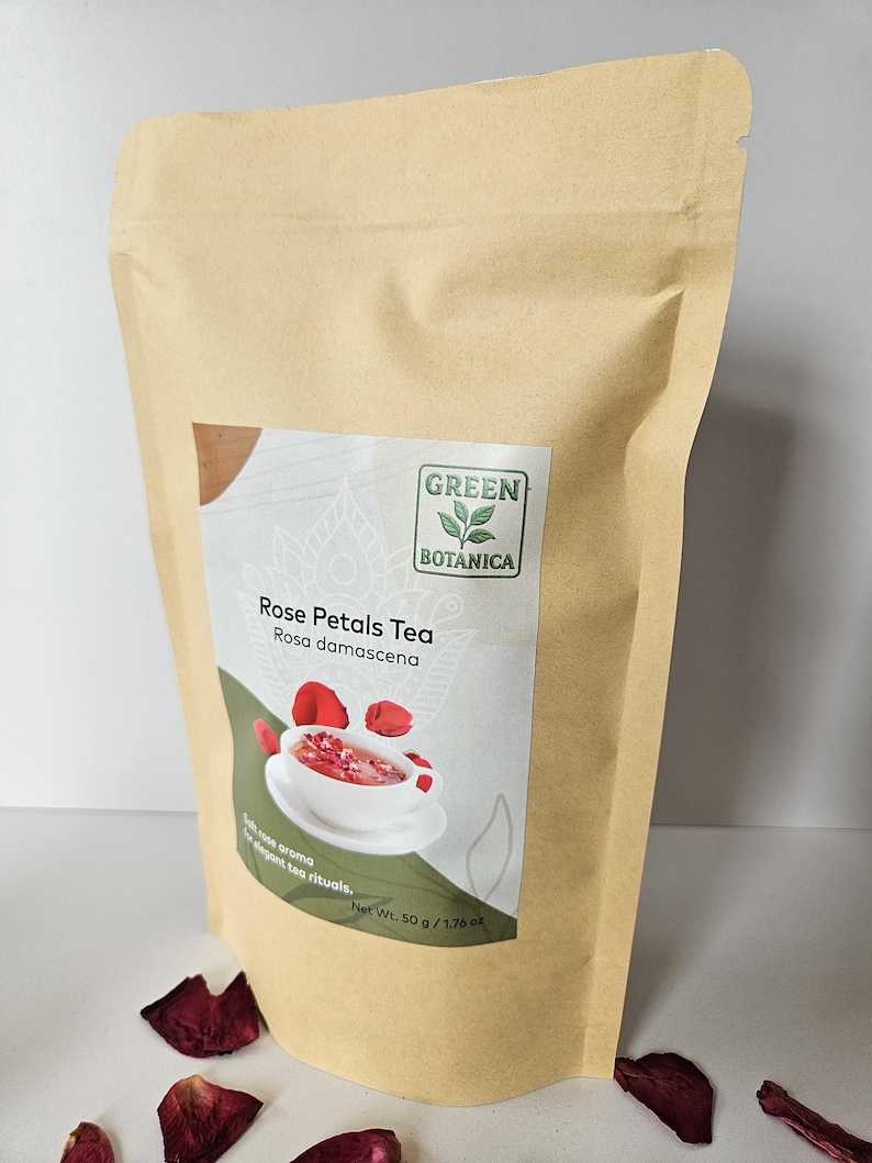 Organic Dried Rose Petal Tea – Damask Rose (Rosa damascena) – Floral Herbal Infusion image 5