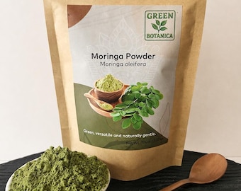 Organic Moringa Leaf Powder – Pure Green Botanical Powder for Smoothies, Tea, Lattes, Plant-Based Recipes