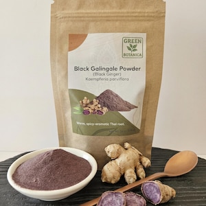 Black Ginger Powder – Black Galangal Root (Kaempferia Parviflora) – Krachai Dum, Thai Ginseng