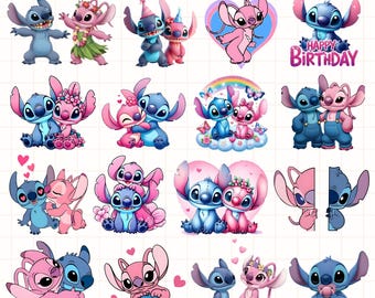 Stich und Engel-Svg Png-Bundle, Stich-T-Shirt Becher Tasse, Stich-Svg, Png, Stich-Liebe-Svg, Engel, Stich mit Engel-Svg, Stich-Paar-Svg