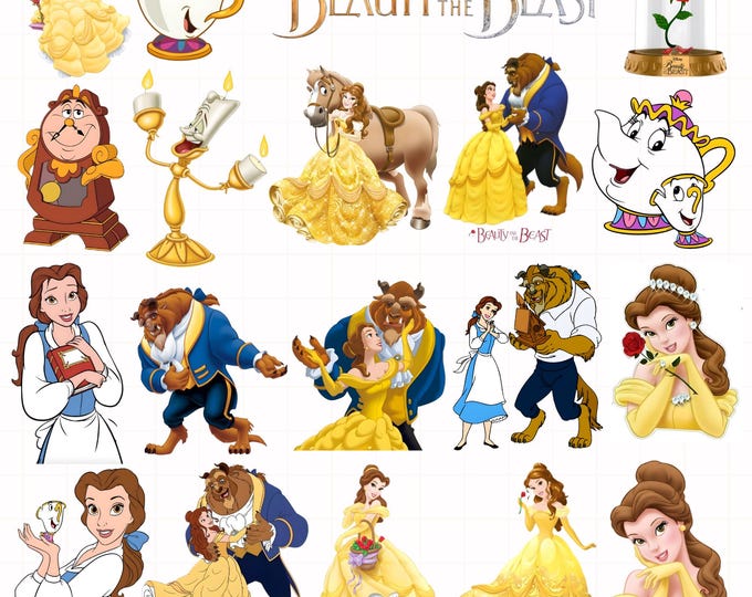 Beauty and Beast SVG, Belle PNG Clipart Bundle, Beauty and the Beast ...