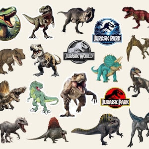 Pode incluir: Uma coleção de autocolantes de dinossauros com várias espécies e os logotipos "Jurassic Park" e "Jurassic World". Os autocolantes apresentam ilustrações detalhadas de dinossauros em várias cores e poses, perfeitos para os fãs de criaturas pré-históricas.