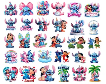 Lilo och Stitch akvarell Clipart, Lilo & Stitch Clipart, söt Lilo PNG, Stitch PNG, ängel PNG, handritad Stitch Lilo, akvarell Cliparts